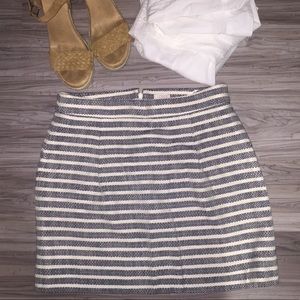 NWT J crew nautical stripped midi skirt.